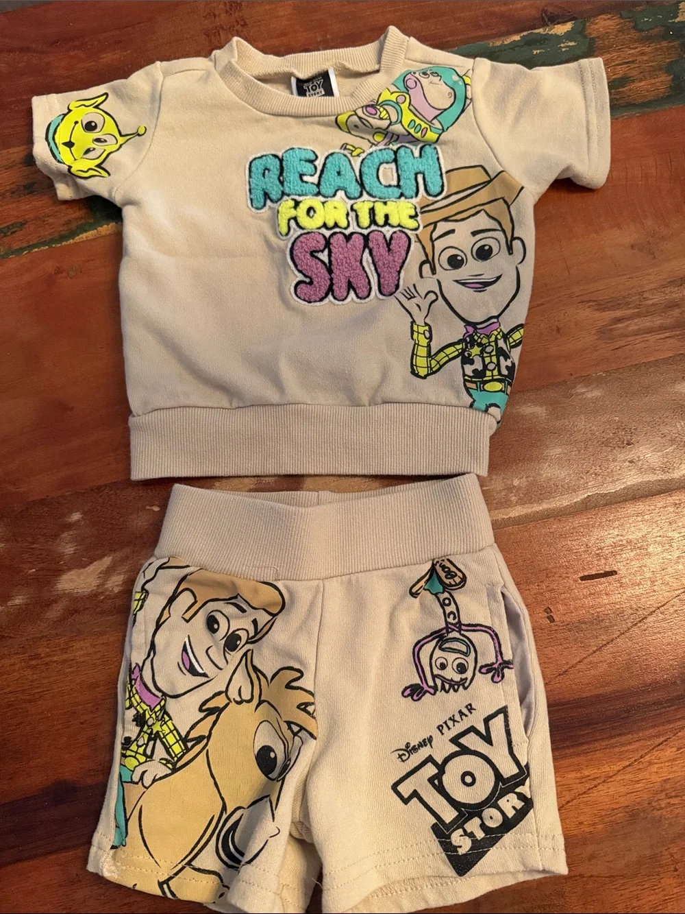 12mo tan Toy Story matching set